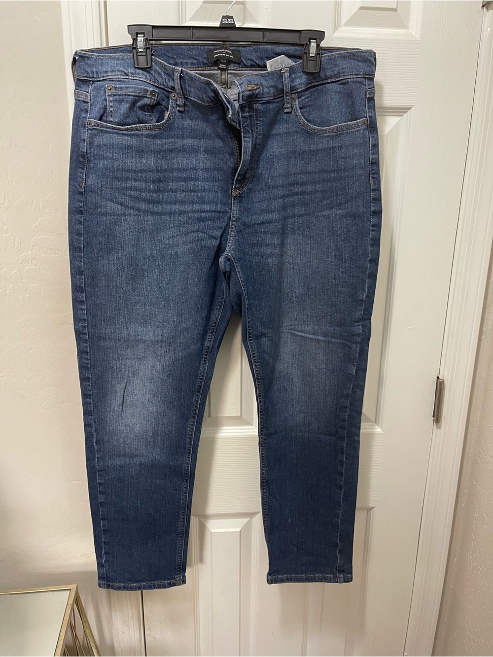 Banana Republic Denim Girlfriend Mid-Rise Jeans - Light Blue